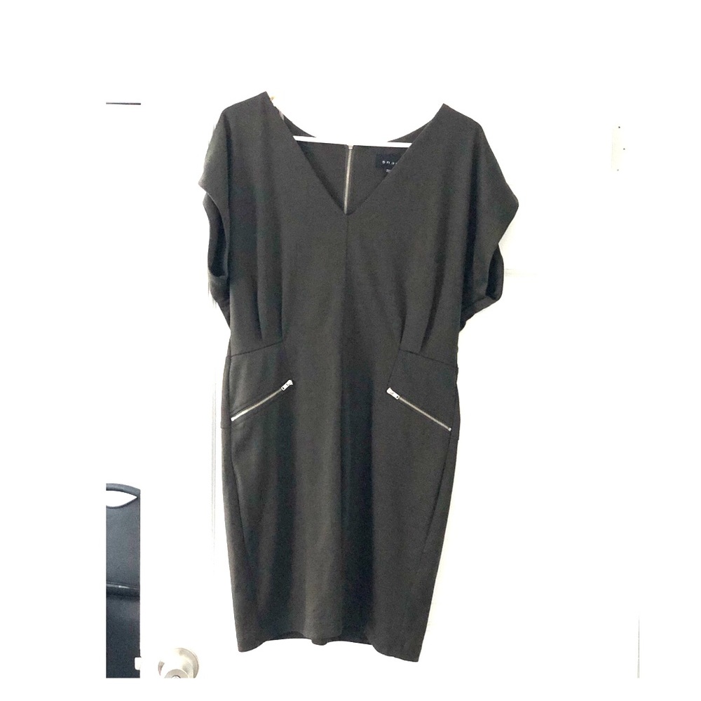 Dark green mini dress